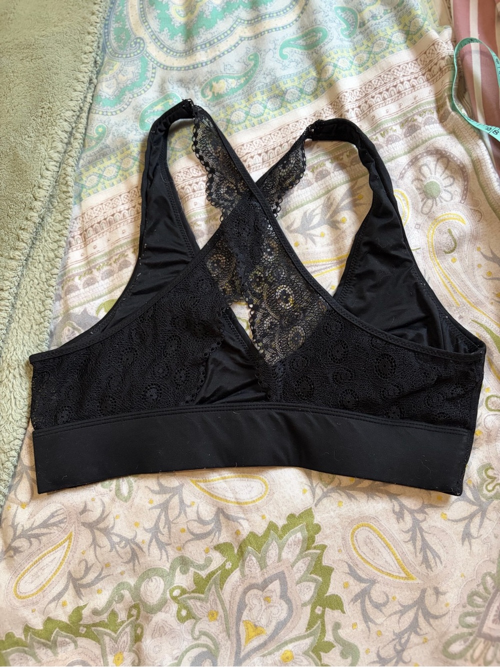 Gilligan & O'Malley Black Lace Racerback Maternity Nursing Bralette